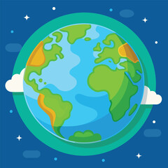 world illustration - planet earth vector graphic