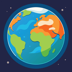 world illustration - planet earth vector graphic