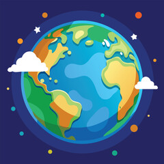 world illustration - planet earth vector graphic