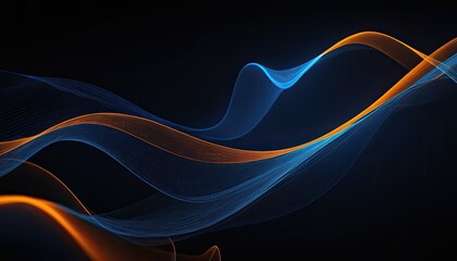 Abstract wave motion pattern on dark blue background wallpaper for digital technology AI Generated
3