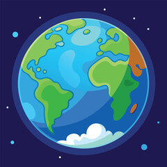world illustration - planet earth vector graphic