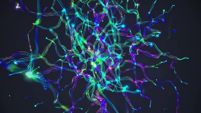 Glowing Tendrils Forming a Symbiotic Tree