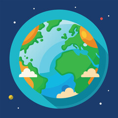 world illustration - planet earth vector graphic
