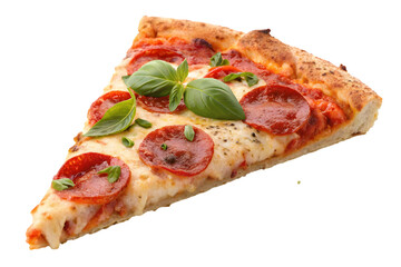 Pizza sliced isolated on white background.