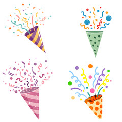 vibrant party popper set