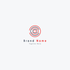 Red and Grey Concentric Circles Logo

