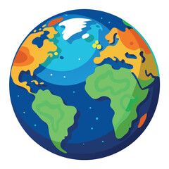 world illustration - planet earth vector graphic