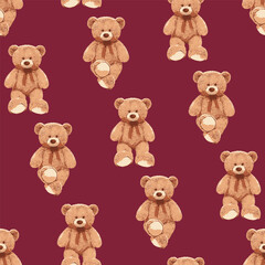 Seamless Teddy Bear Pattern 01 June 2025