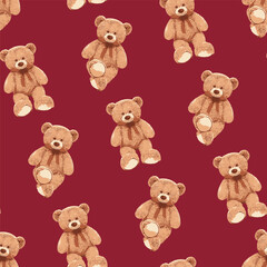 Seamless Teddy Bear Pattern 02 June 2025