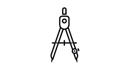 Illustration of a Compass Tool for Drafting and Design in a Minimalist Style