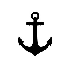 Ship Anchor  silhouette vector flat illustration design.