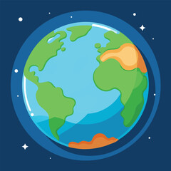 world illustration - planet earth vector graphic