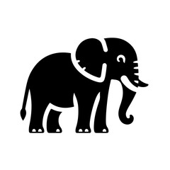 Fototapeta premium Elephant with Tusks Silhouette for Wildlife and Strength Design