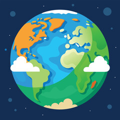 world illustration - planet earth vector graphic