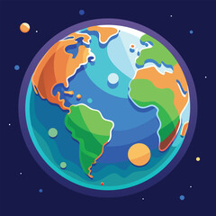 world illustration - planet earth vector graphic