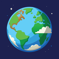 world illustration - planet earth vector graphic