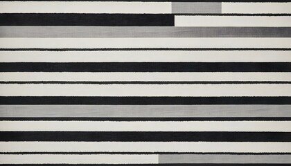 A visually striking composition showcasing a bold pattern of horizontal stripes in shades of black, white, and gray.