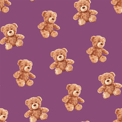 Seamless Teddy Bear Pattern 07 June 2025