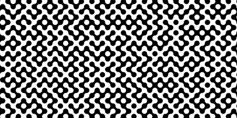 Seamless background pattern with black organic lines isolated on the background. Abstract minimalist blob texture element with customizable rotation options. Geometric vector illustration