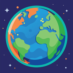 world illustration - planet earth vector graphic