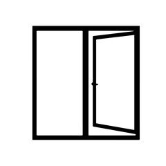Open window silhouette vector flat illustration design.