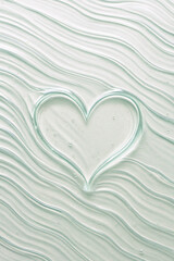 Love-Shaped Cream Gel Smears on Neutral Background – Minimalist Glossy Texture for Luxury Skincare or Cosmetic Product Mockups	