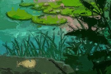 Various oil paintings, flowers, cat and dog landscapes, streams, chrysanthemums, lotus leaves, lotus flowers, beautiful scenery