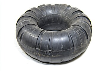 Obraz premium Close-up view of a large, black, circular tire.