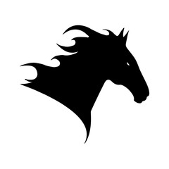 horse head silhouette art 