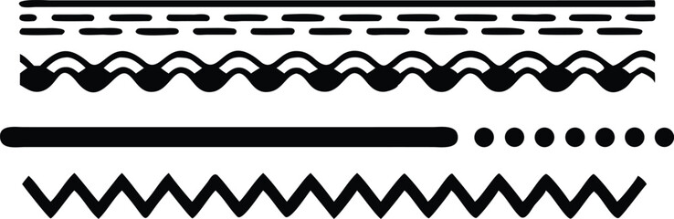 Simple black line dividers and borders pack for creative design and layout
