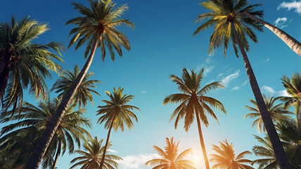 palm trees at sunset