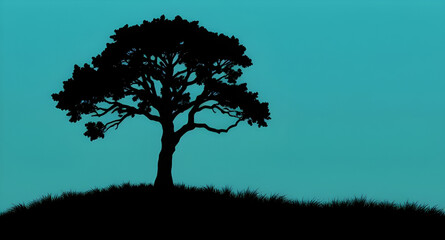 Obraz premium Tree silhouette, Tree vector silhouette, Black tree illustration, Isolated tree shape, Tree outline icon, Simple tree silhouette, Leafless tree silhouette, Nature tree silhouette, Tree logo silhouette