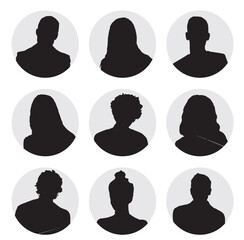 set of people icons user profile silhouette