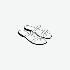 Minimalist Sandals Vector Illustration on White Background – Clean Footwear Design