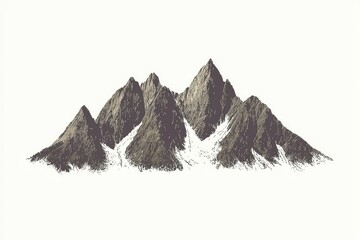 Detailed illustration of a mountain range.