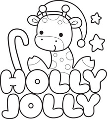 Outline of Cute giraffe animals with various activities.
Lineart of Funny sticker of Giraffe animal kids.