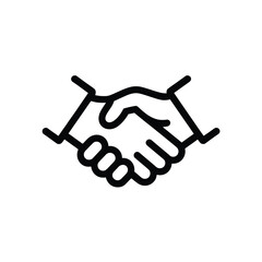 Obraz premium Thick Outline Handshake Symbol for Corporate Deals, Client Relations, and Strategic Partnerships