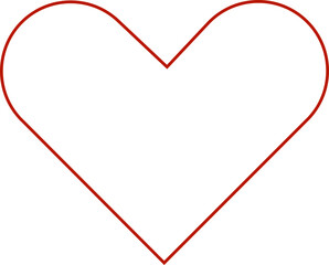 Heart icon. heart vector isolated on transparent background. Outline drawing love red hearts line clipart symbol for apps and websites
