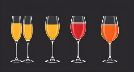 Set of champagne, Champagne glass vector set, Champagne bottle illustration, Champagne celebration icons, Champagne flute clipart, Champagne toast vector, Sparkling wine icon set, Champagne explosion 
