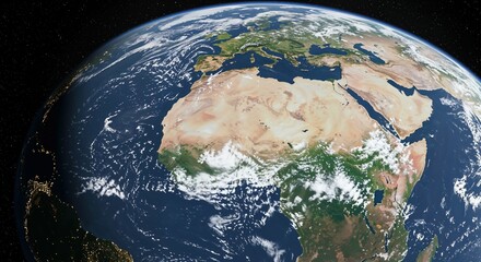 Earth from space africa europe globe planet world view satellite cloudscape