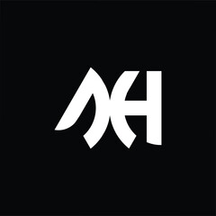 Logo huruf AH gaya datar yang simpel dan profesional, cocok untuk identitas brand, perusahaan, agensi, atau startup dengan tampilan modern minimalis.