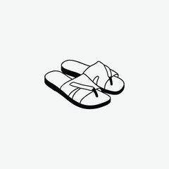 Minimalist Sandals Vector Illustration on White Background – Clean Footwear Design