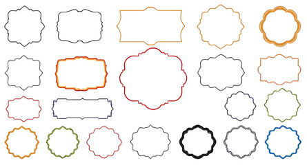 Obraz premium colorful border illustration, linear frame clipart, abstract doodle frame, vibrant frame vector, geometric line sketch, bright frame illustration, playful border frame, hand-drawn line artwork, minima