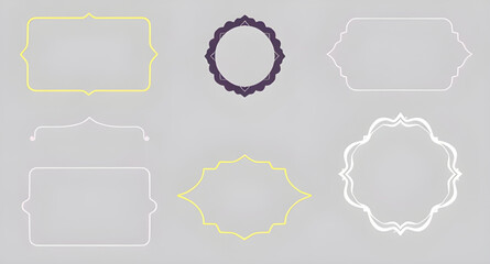 colorful line frame, decorative line border, abstract line frame, colorful border set, geometric line frame, modern frame vector, linear frame illustration, multicolor line border, doodle line frame, 