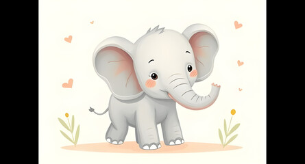 Baby elephant illustration