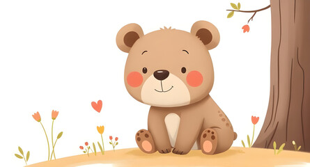 Kids teddy bear illustration