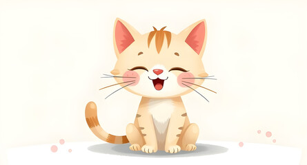 Smiling kitten cartoon