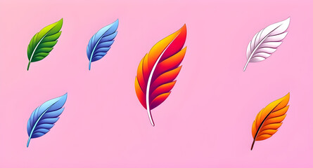 Fototapeta premium Isolated feather icons