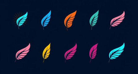 Modern feather icons