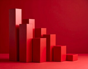 Red bar graph decline